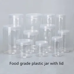 Wholesale 10pcs/pack Empty Plastic Clear Cosmetic Jars PET Food Jar Makeup Container With plastic lid Food Cans Seal Cans