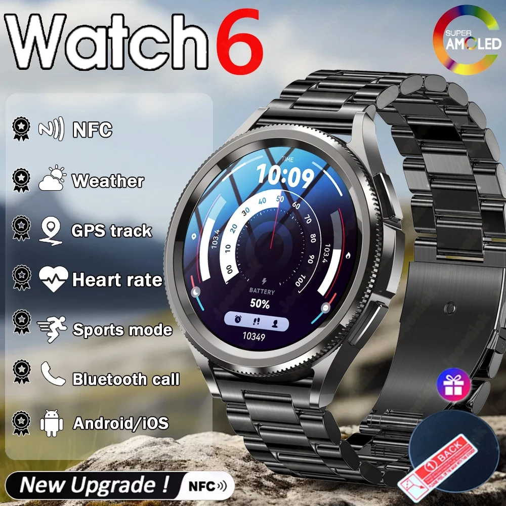 

2026 New Classic Bluetooth Call Smart Watch 6 Men's Outdoor Sports 1.46 inch Full Screen Touch Heart Rate Monitor Smartwatches