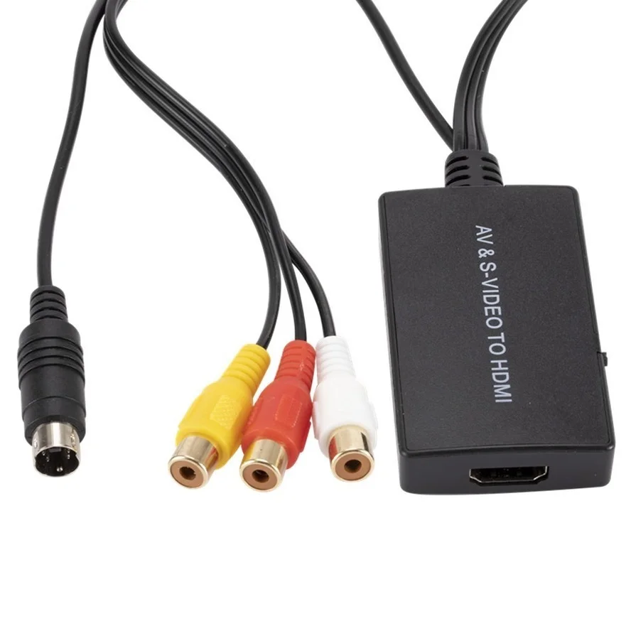 Konwerter Svideo na HDMI s-video i 3RCA CVBS konwerter audio-wideo obsługa 1080P/720P na PC Laptop PS