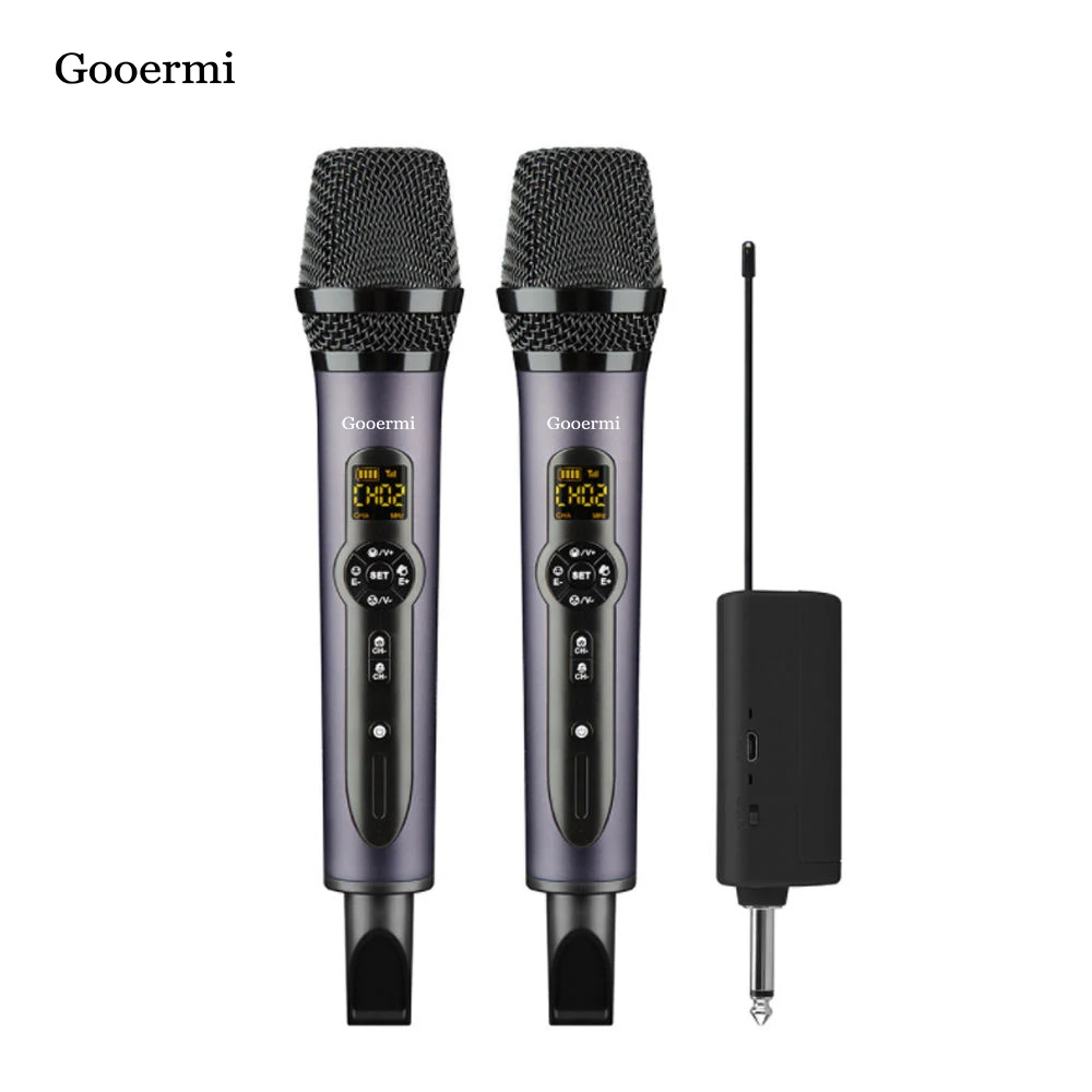 Gooermi K08 Wireless UHF Portable Microphone Built-in DSP Clip Handheld Micoophone for Interview/Speech/Performance
