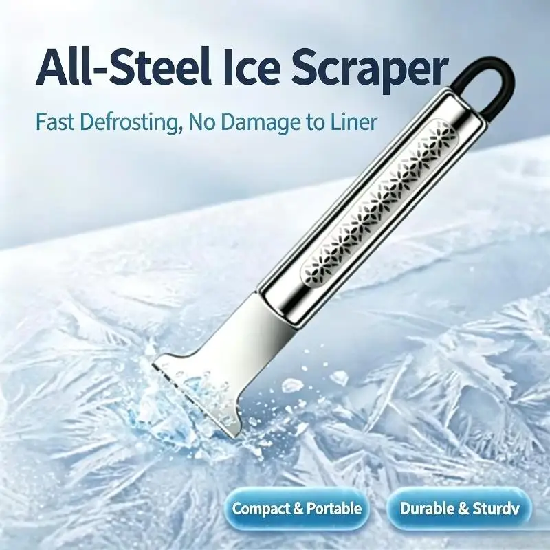 Stainless Steel Ice Scraper Fast Defrosting Scratch Proof For Car Windshield Home Refrigerator Ice Removal