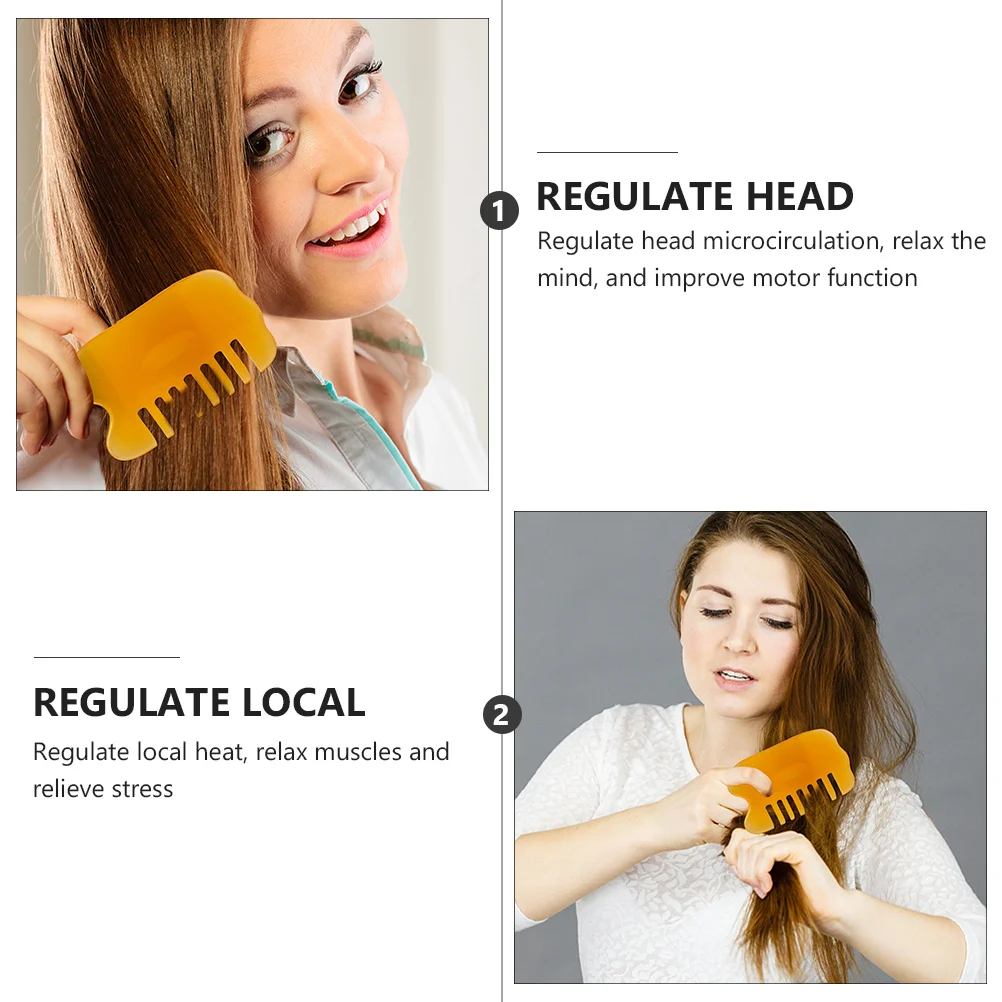 

2pcs Head Therapy Comb Gua Sha Scraping Comb Natural Wood Scalp Massager For Relieving Headache Stress Arthritis Sciatica
