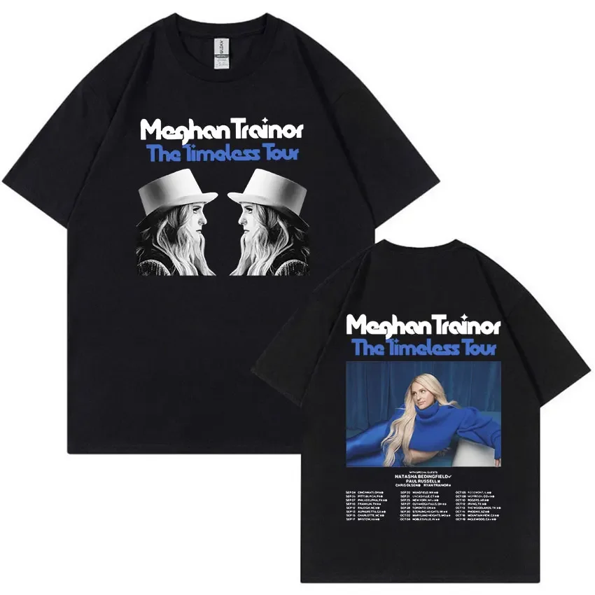 Singer Meghan Trainor The Timeless Tour 2024 T Shirts Man Women Fashion Aesthetic Clothing T-shirt Vintage Oversized Cotton Tees