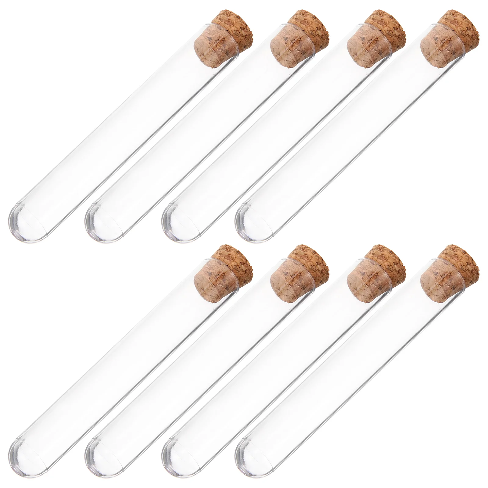 

30pcs Plastic Test Tubes Clear Premium Hard Shell With Cork Stoppers For Travel Samples Liquid Gel Labs Experiments