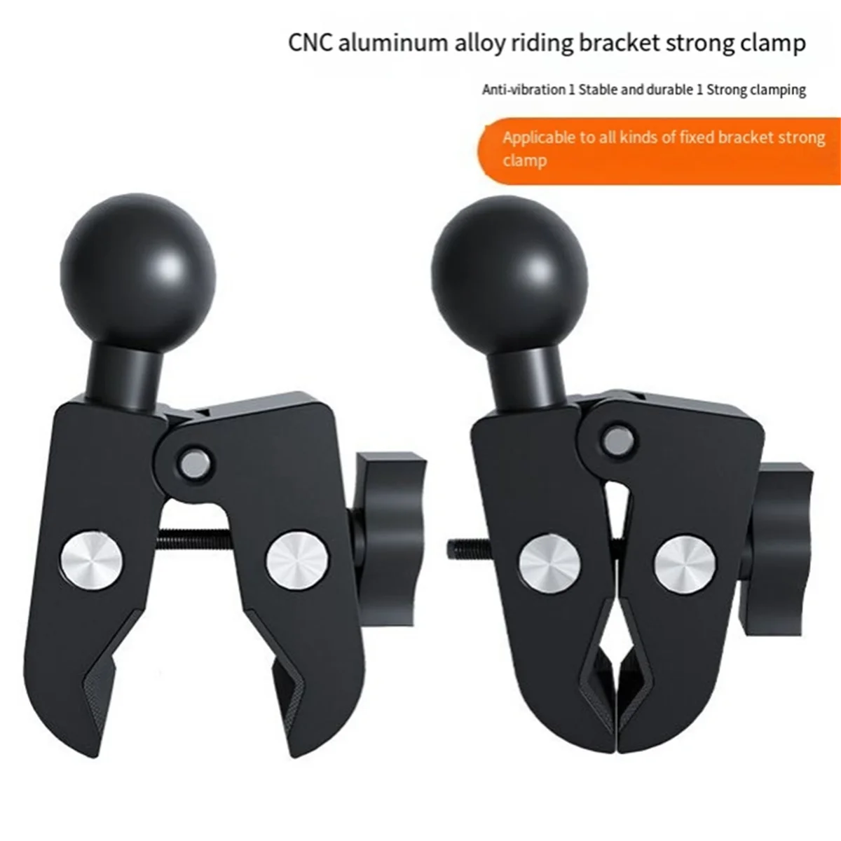 Ball Head Vigorous Clamp, Ciclismo Bracket, Braçadeiras de motocicleta, Action Camera