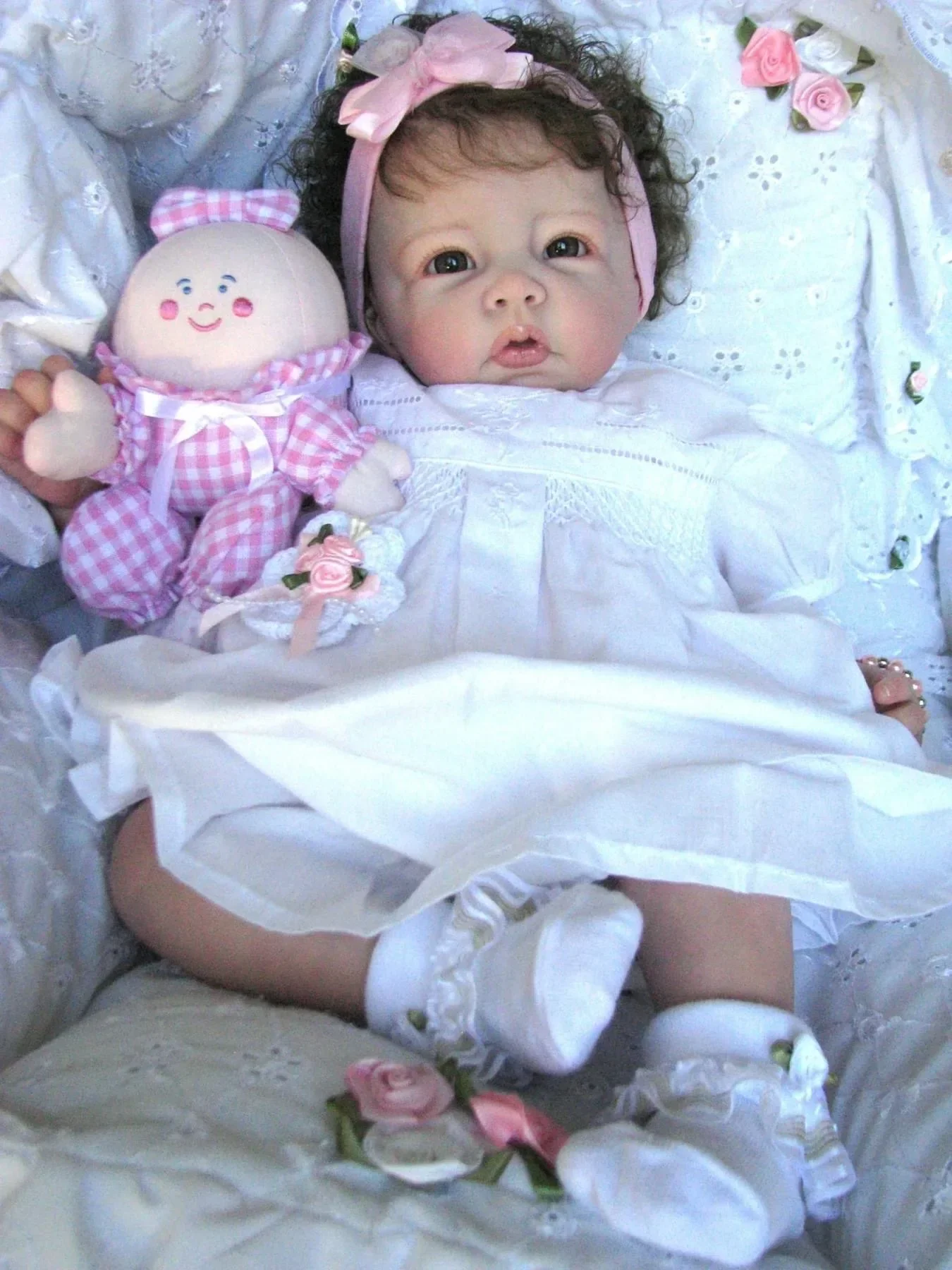 NPK 20'' 3D Painting with Visible Veins Already Painted Finished lucas Reborn Baby Girl Doll Lifelike Sleeping Baby