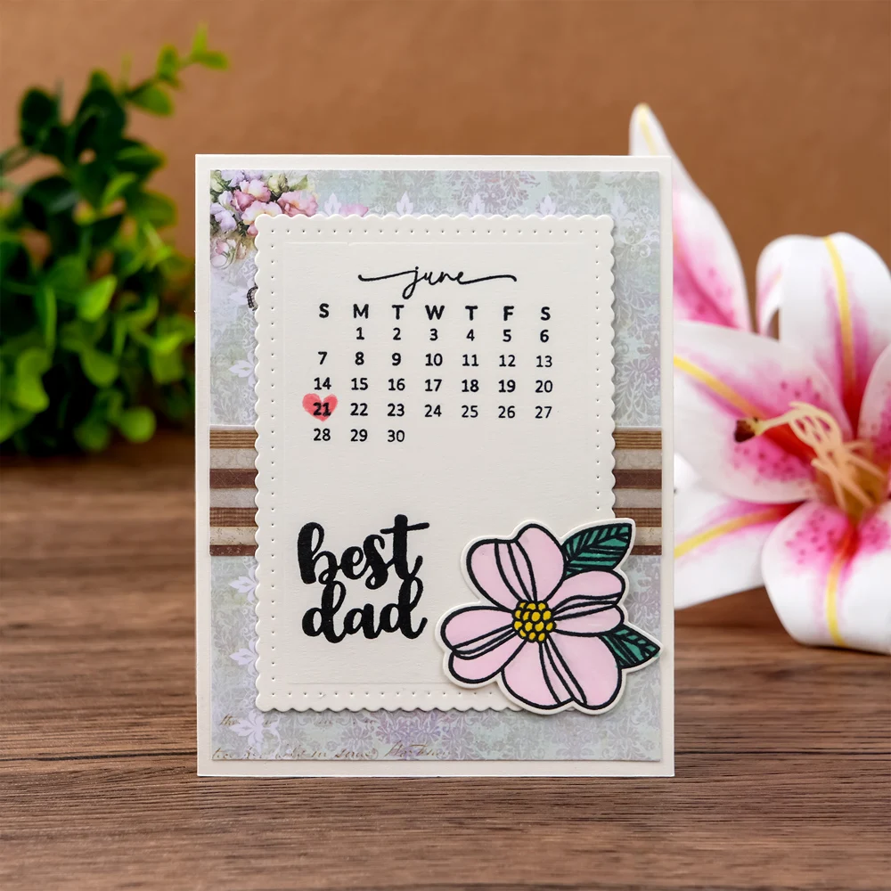 2026 مخطط التقويم واضح Stamps مختلط أسبوع شهر يناير ديسمبر سيليكون شفافة Stamps لصنع البطاقات الديكور #6