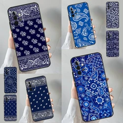 Blue Bandana Paisley Phone Case For Samsung Galaxy A15 A25 A35 A55 A53 A33 A13 A52 A32 A12 A51 A71 A14 A34 A54