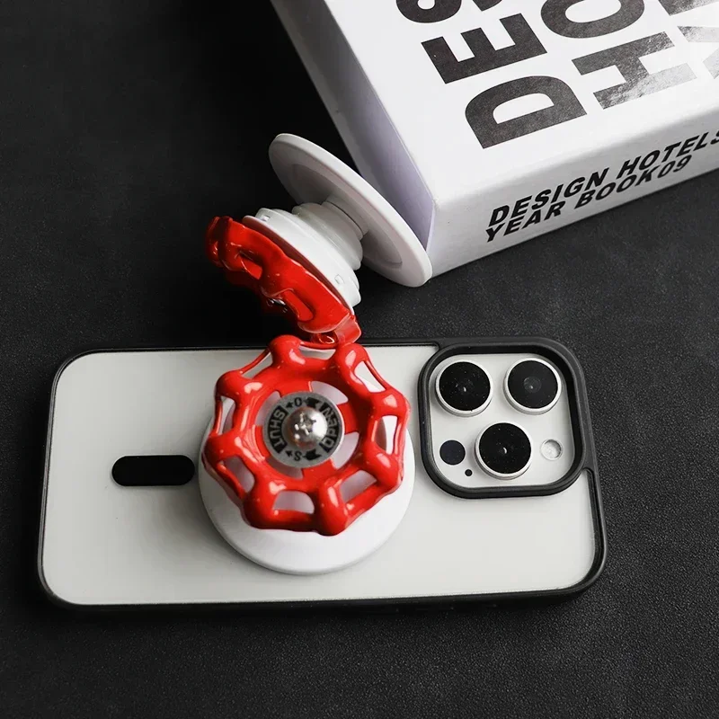 Water Valve Appearance Foldable Magnetic Phone Holder Desktop Grip Holder for Magsafe iPhone 16-12 Ring Finger Expanding Stand image 5