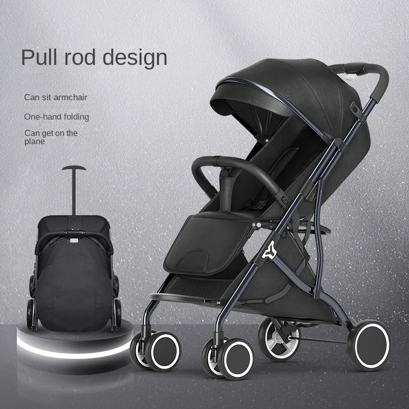 

Baby Stroller Can Sit and Lie Down Light Foldable Simple Pull Rod Baby Umbrella Car Portable Children's Trolley Stroller Baby