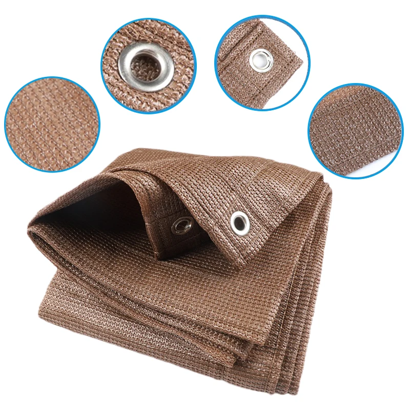 Outdoor balcony privacy fence net patio shade sail HDPE chocolate shade net patio gazebo awning 90% blackout