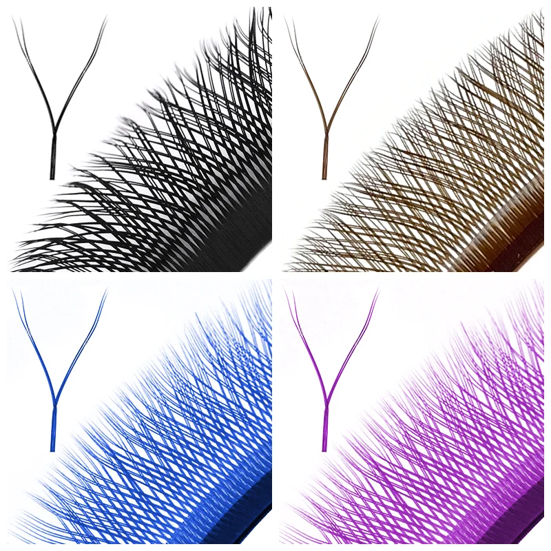 NATUHANA Ombre Color YY Shape Eyelash Extensions faux Cils Two Tip Lashes C/D Curl Idividual False Eyelashes Makeup Supplies