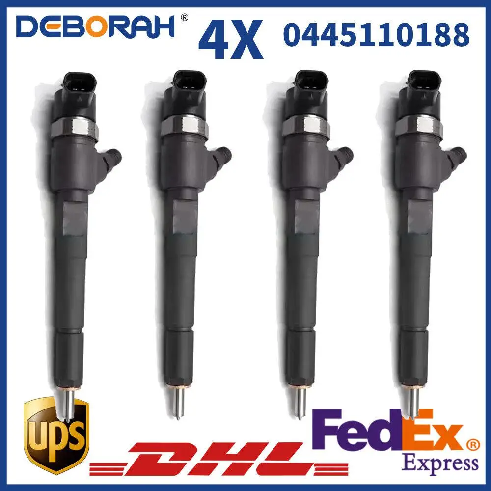 

4X OEM 0445110188 Fuel Injector Common Rail for Citroen Ford Peugeot Volvo Mazda 0986435126