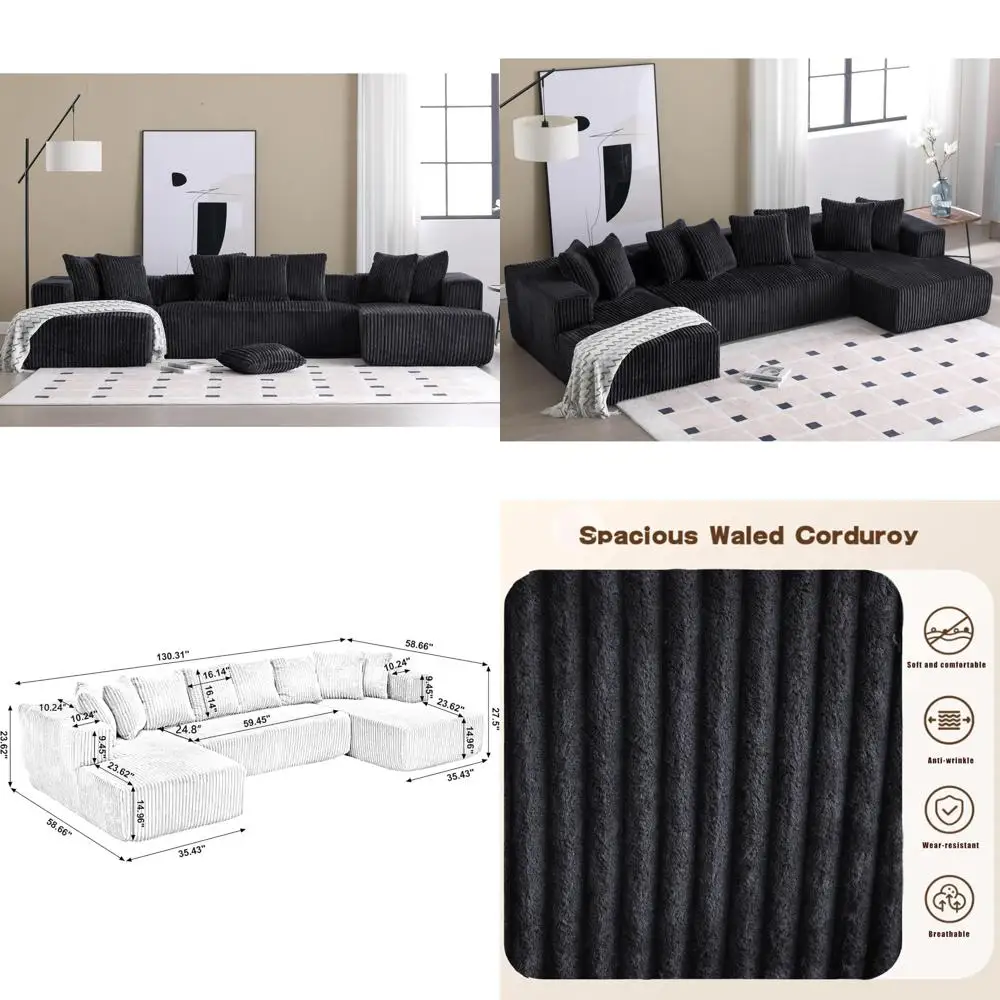 

Удобные плюшевые вельветовые секционные диваны для гостиной, большой размер, 131 шт., пушистые диваны без костей