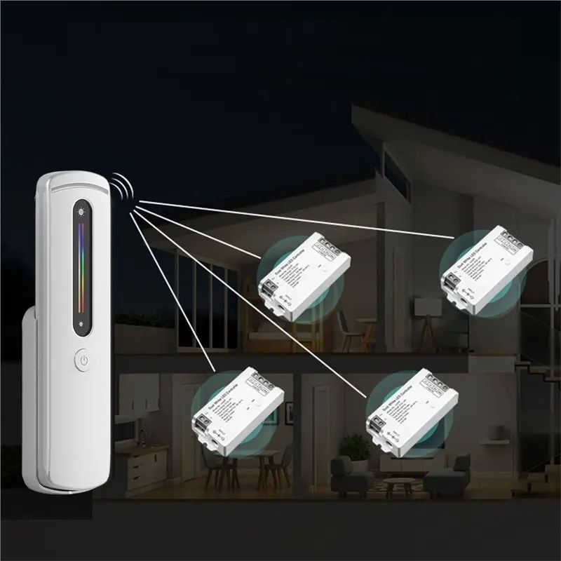 A25F-2.4Ghz RF LED Strip Controller With Touch Remote For Multi-Color Lighting Control