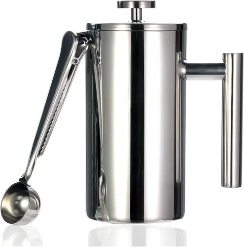 Cafetera Francesa De Acero Inoxidable Que Mantiene Las