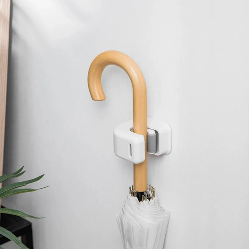 Adhesive Wall Multi-Purpose Umbrella Hooks Hanging Mop Broom Hook Kitchen Bathroom Organization Home Organizer Accessories