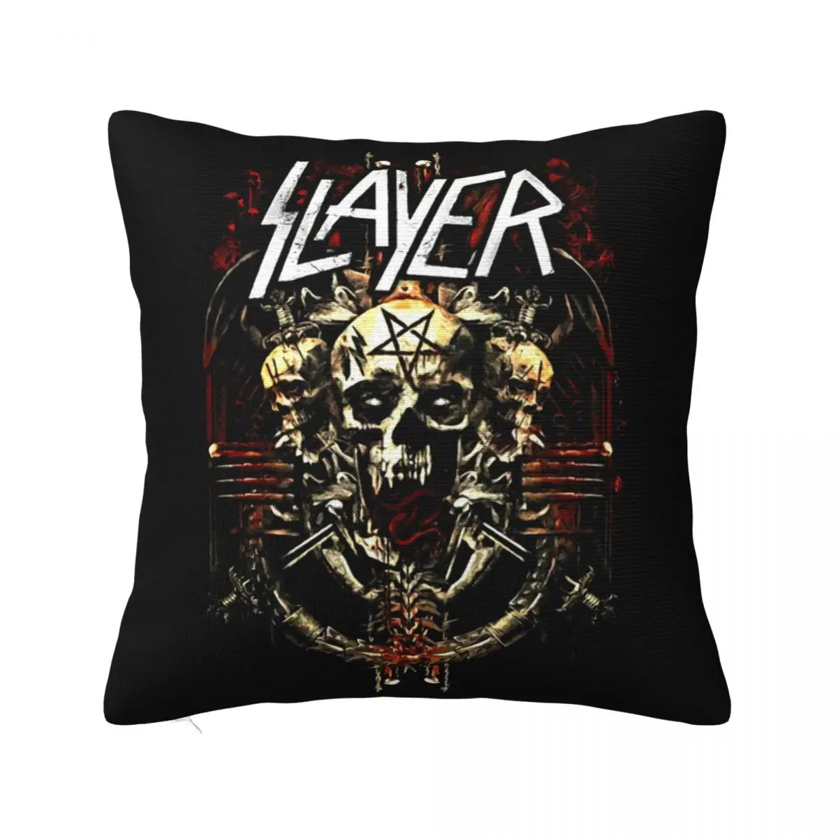 Slayer Demonic Admat Black Classic Rock Metal Band Unisex Casual Basic Surprise Designs Pillow Case