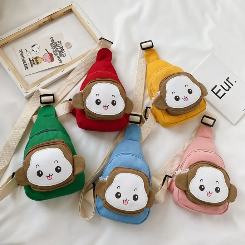 2024 New Cartoon Child Bag Cute Monkey Crossbody Bag Boys and Girls Shoulder Bag Fashion Shoulder Backpack