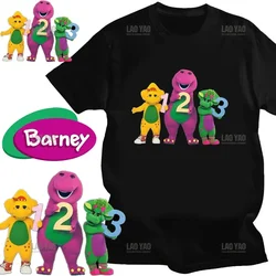 Animated Tshirt New Barney Dinosaur and Friends Cartoon Men Ladies Kawaii Summer Short Sleeve Tee Quick Dry T-shirt Boy Clothing