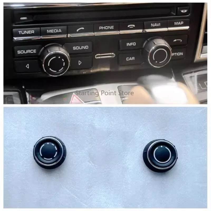 Ajuste de Volume Control interruptor botão tampa, CD estéreo, adequado para Porsche, Cayenne, Panamera, Macan