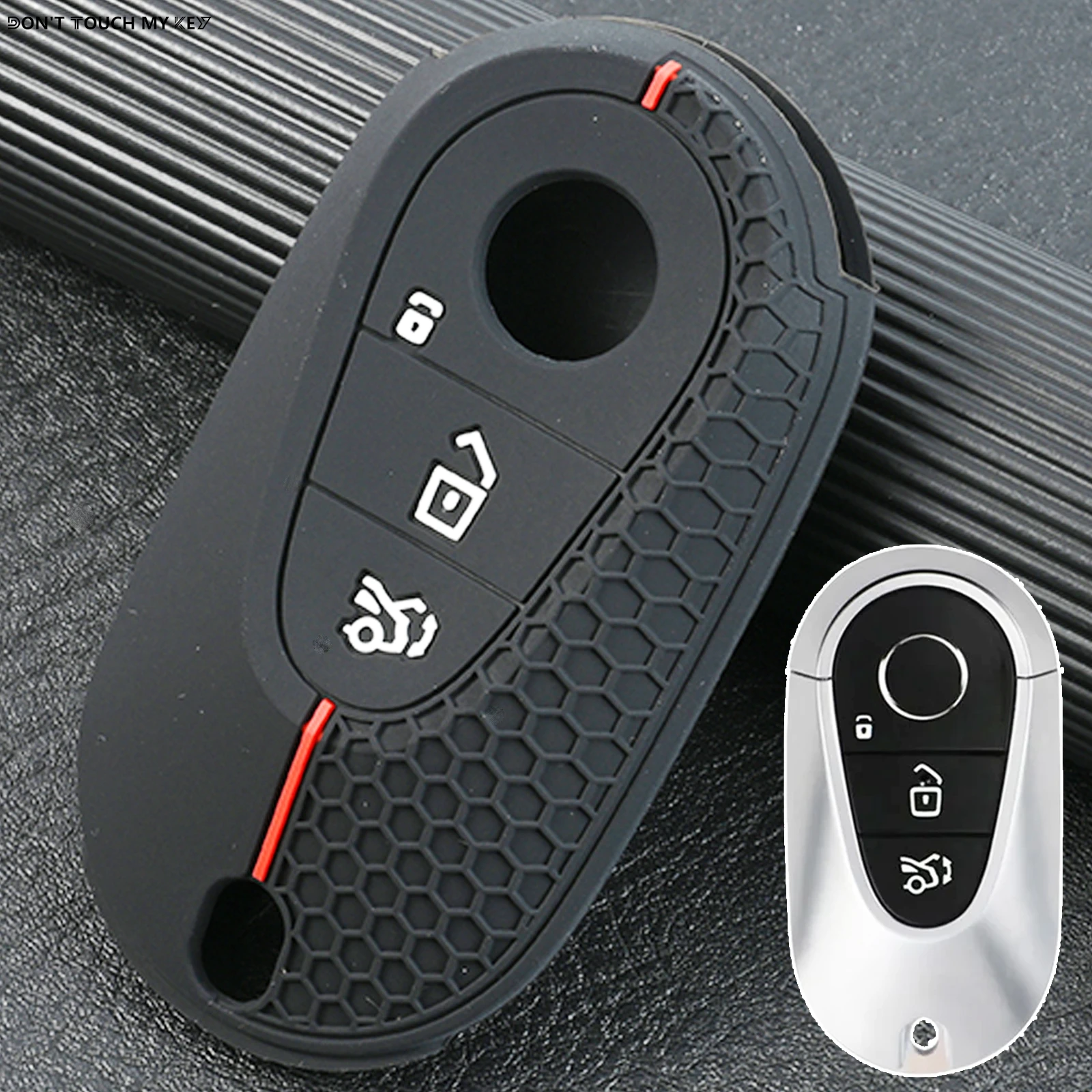 For Mercedes Benz EQS580 S350 S450 S580 EQS C220d C200 C260 C300 S680 2022 2021 Silicone Remote Key Fob Ring Case Cover 3 Button