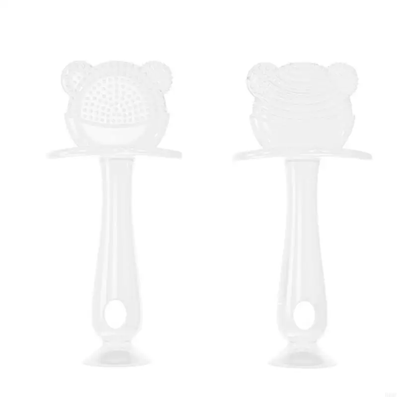 54DF Oso silicona para bebé, mordedor para dentición, juguete para aliviar dolor, para niños pequeños, recién nacidos