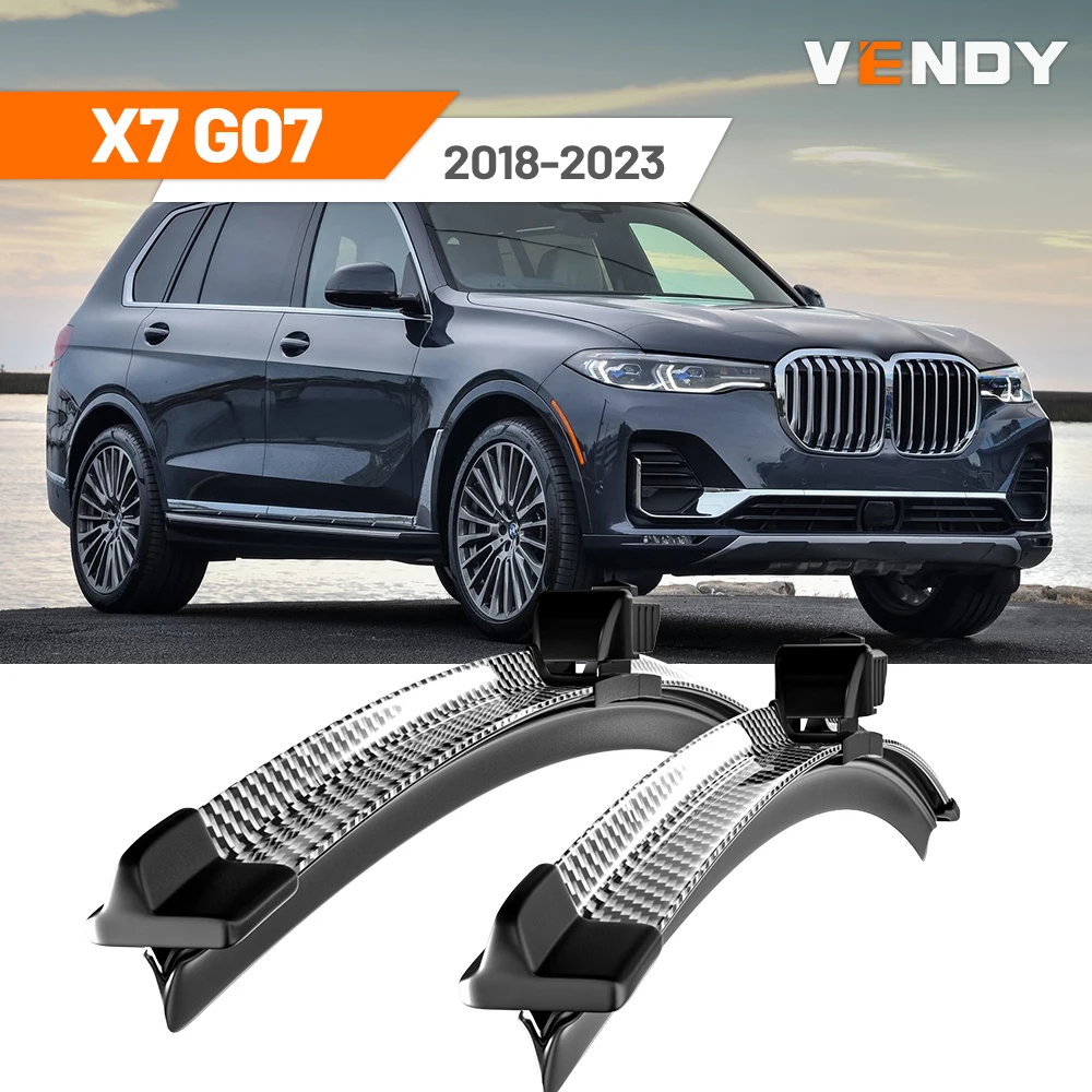 Für BMW X7 G07 2018-2023 2019 2020 2021 2022 2 Stück Frontscheibenwischerblätter Scheibenwischer Kohlefaser & Schwarz