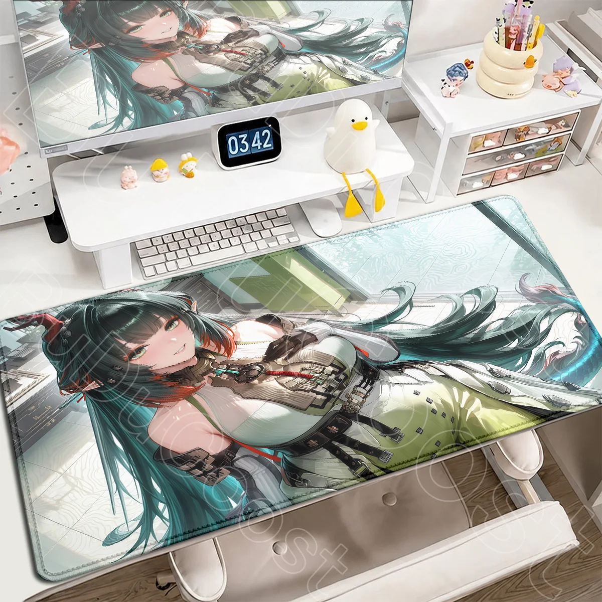 Large Kawaii Anime Keyboard Game Cute Girl Gaming protection Desktop Mat XXL Arknights Endfield Zhuang Fangyi Non-slip Mouse Pad