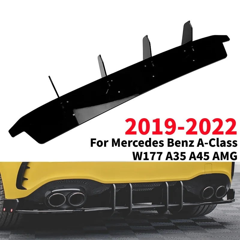 

Авто задний бампер, нижний диффузор, спойлер, сплиттер, черный, замена для Mercedes Benz A-Class W177 A35 A45 AMG 2019-2022