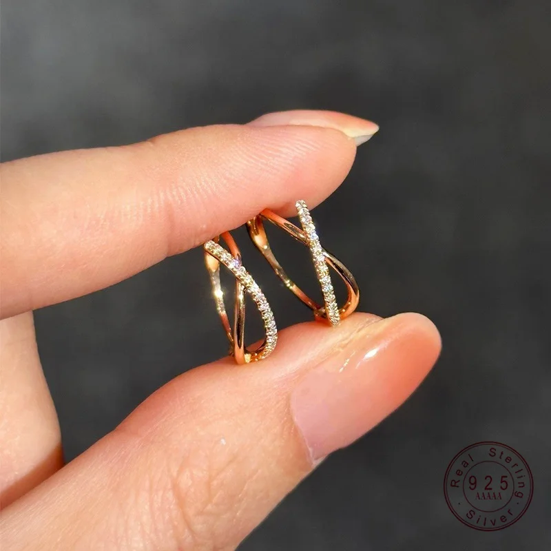 Boucles d'oreilles géométriques en argent Sterling 925 plaqué or 18 carats pour femmes, bijoux exquis de tempérament, cadeaux