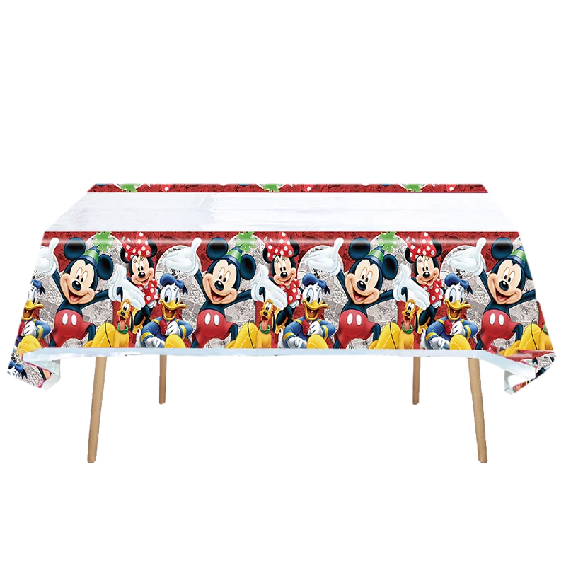 Disney-Nappe de Poulet et Minnie Mouse pour Enfant, Fournitures de ixd'Anniversaire, Couvre-Table, Décorations