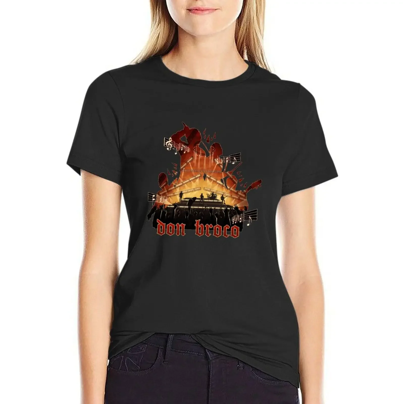 

don broco T-Shirt Short sleeve tee blacks vintage clothes plain t shirts for Women