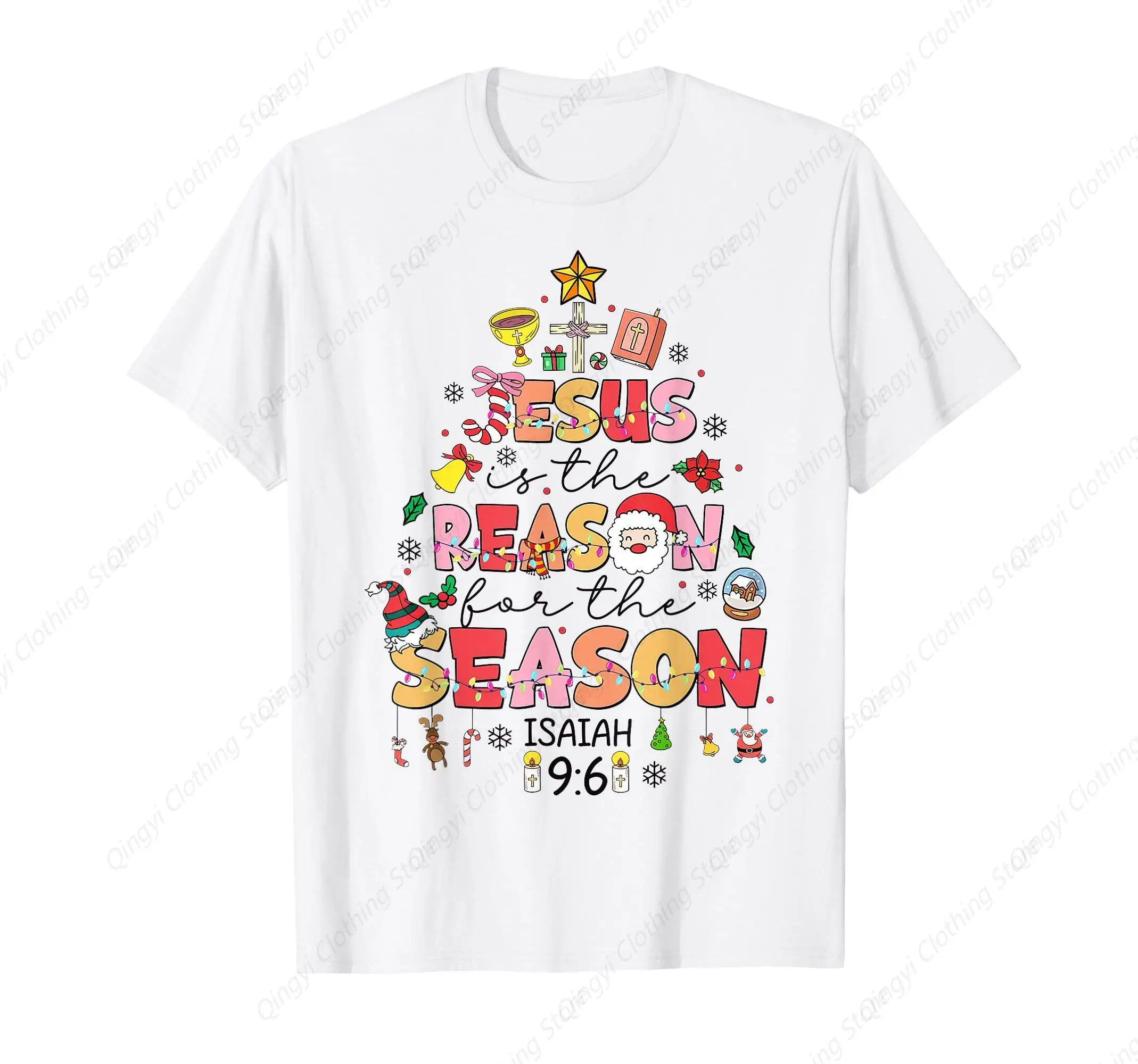 Jesus Is The Reason For The Season Religious Christmas Tree T-Shirt