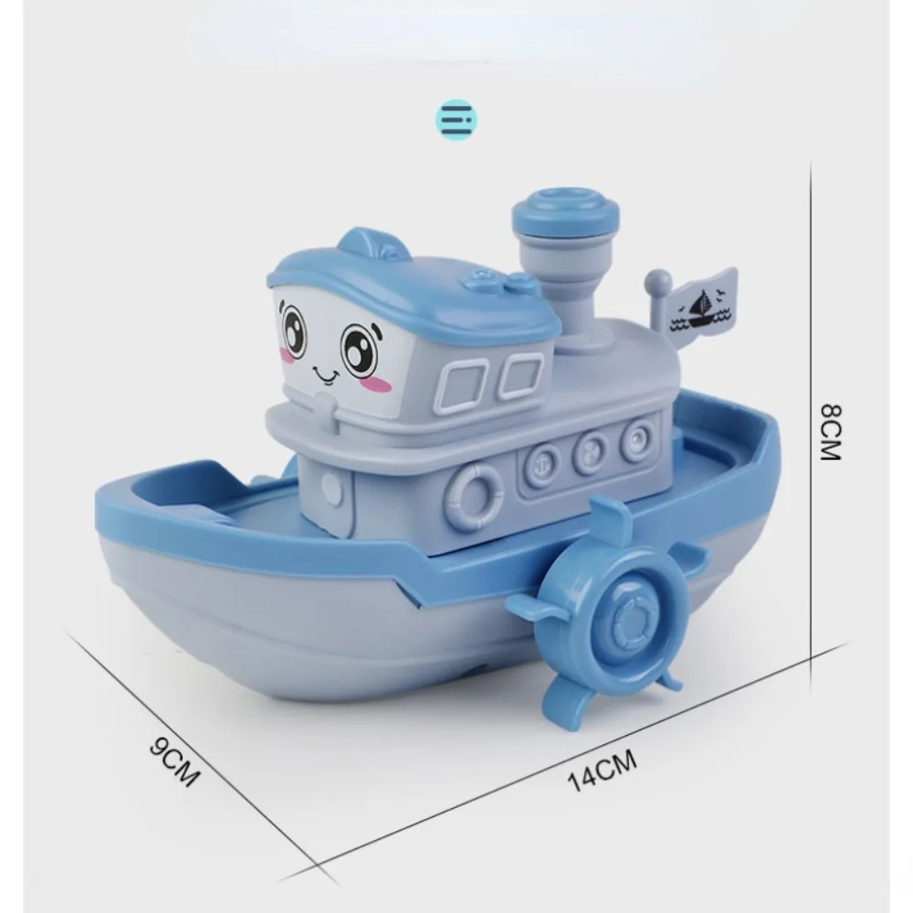 Kid Gift ABS Baby Bath Toy Ship Boat Radom Color Clockwork Toy Eco-friendly Clockwork Water Toy Beach Game