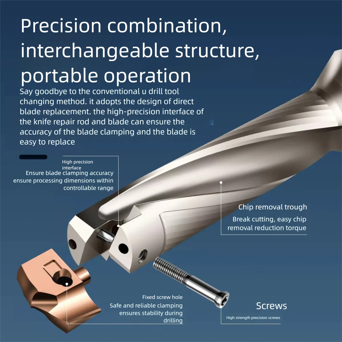 JCD foret de refroidissement interne foret à couronne foret violent 3D 5D 8D 10D HCD Type de lame remplaçable Inserts en carbure CNC