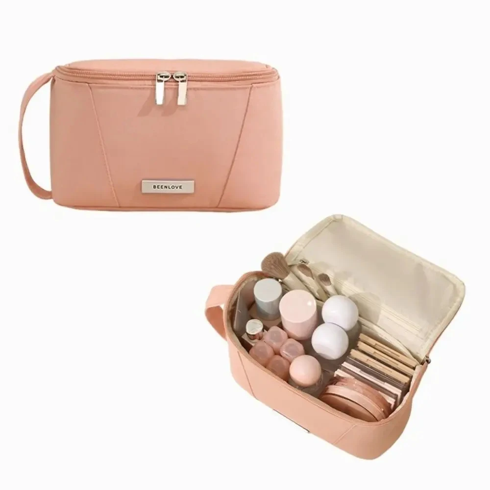 Borsa per trucco multitasche da viaggio portatile Borsa per cosmetici impermeabile ad alta capacità Borsa da toilette quadrata con cerniera