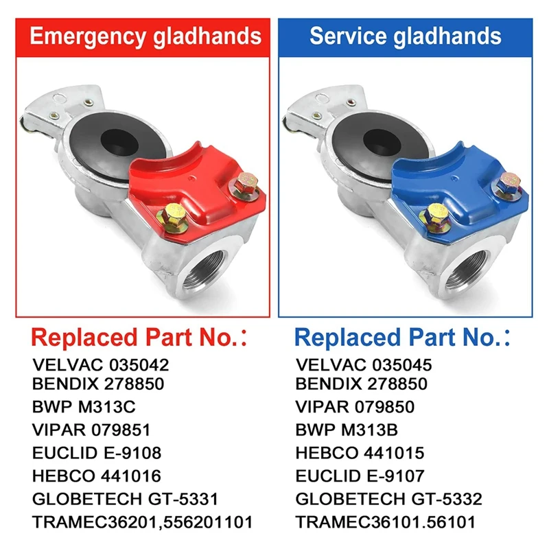 Glad Hand With Seals Set, Emergency Glad Hands For Semi Trucks Motorhomes Rvs Trailer Air Hose Brake Coupling Service