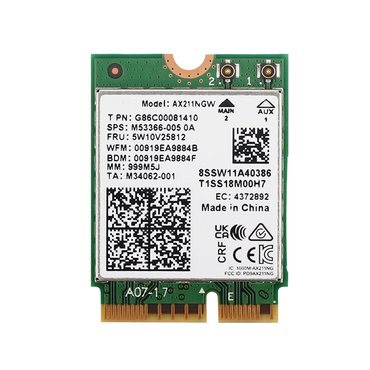 AX211NGW WiFi 6E M.2 Key E CNVio2 Dual Band 2.4Ghz/5Ghz Wireless Network Card 802.11Ac Bluetooth 5.2 Adapter