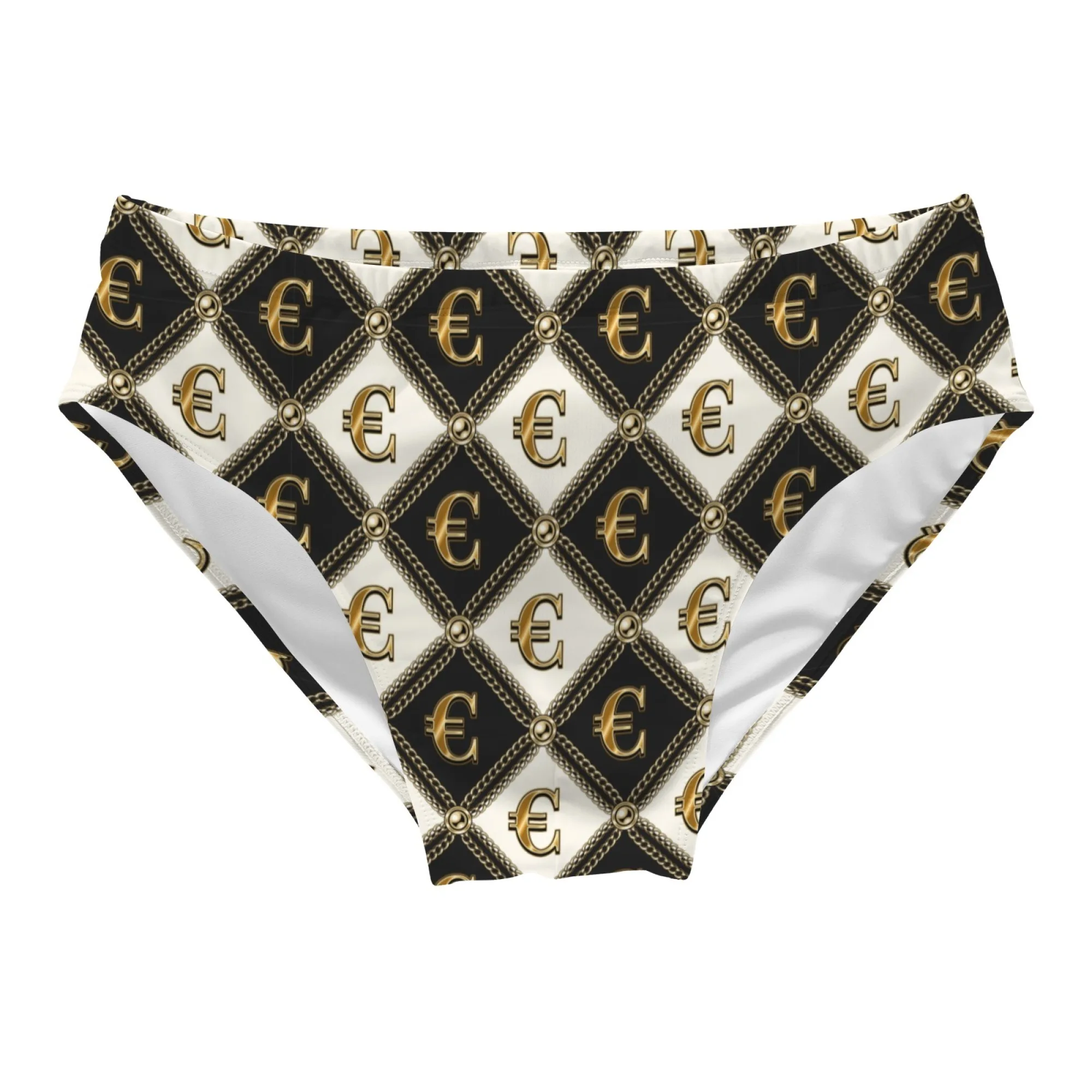 

Dollar Euro currency symbols trendy print mens swimming trunks novelty beach surf shorts sexy mens bikini briefs funny swimwear