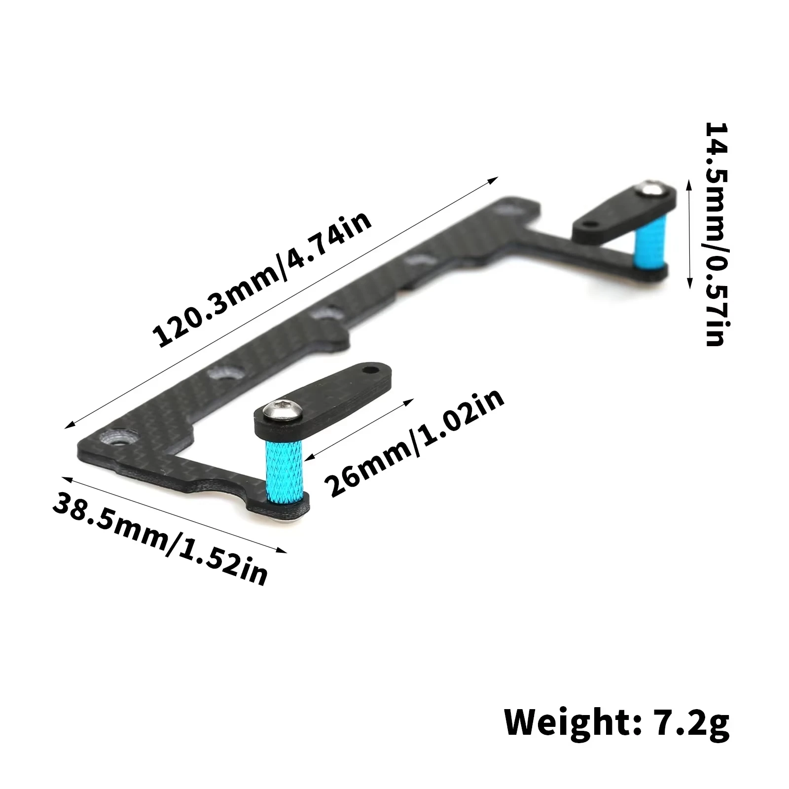 TAMIYA TT02 Carbon Fiber Front Battery Holder Short Battery Prepose Bracket Mount for 1/10 RC Car Tamiya TT-02