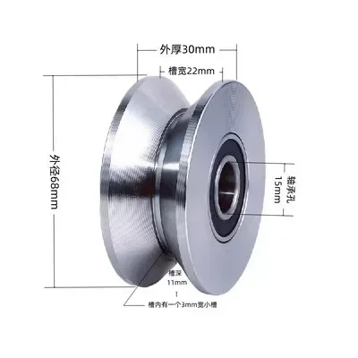 1 Pc Rvs Spoor Katrol Aangepaste Lager Wiel V/U/H Type Draad Touw Lifting Katrollen Huishoudelijke hardware Accessoires