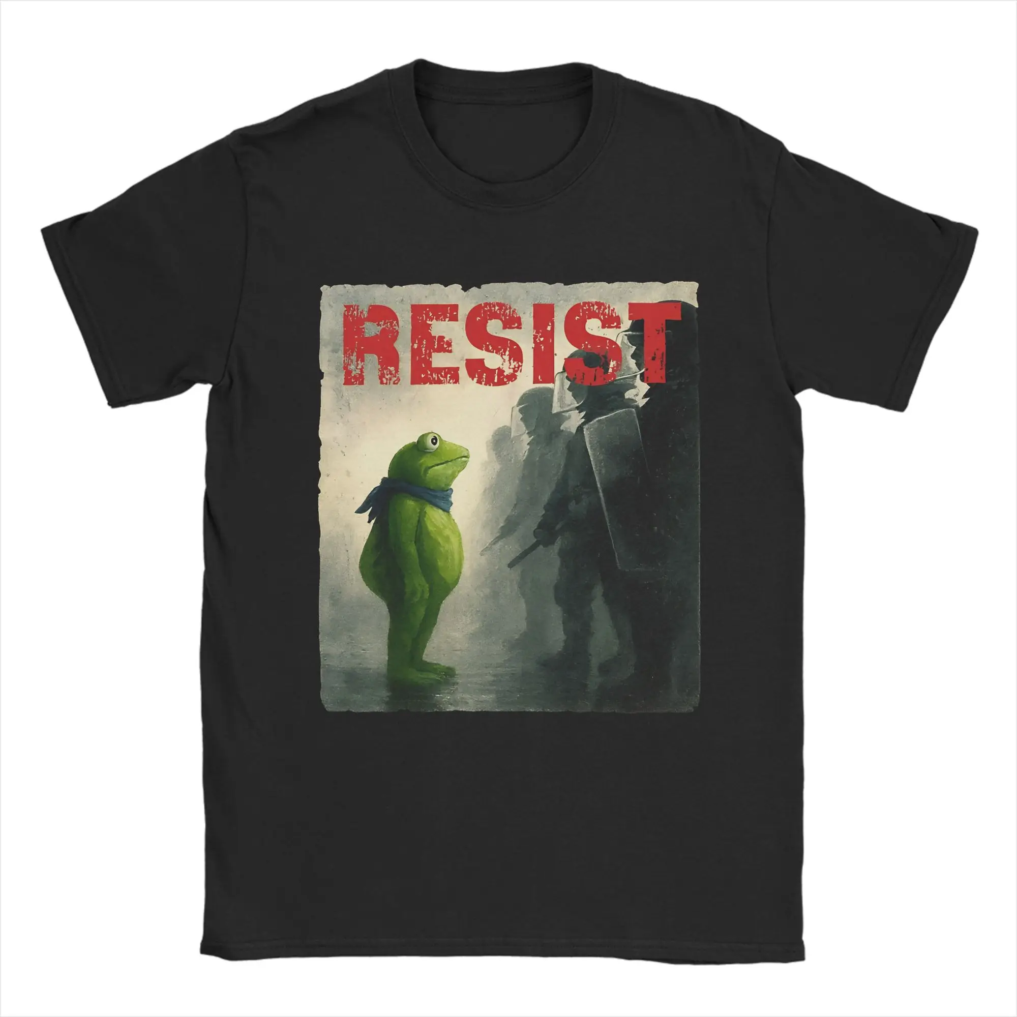

Resist Portland Frog Protest T-Shirt Activist Novelty T-Shirts Short Sleeve Aesthetic Tops Beach Cotton O Neck Oversize Clothes
