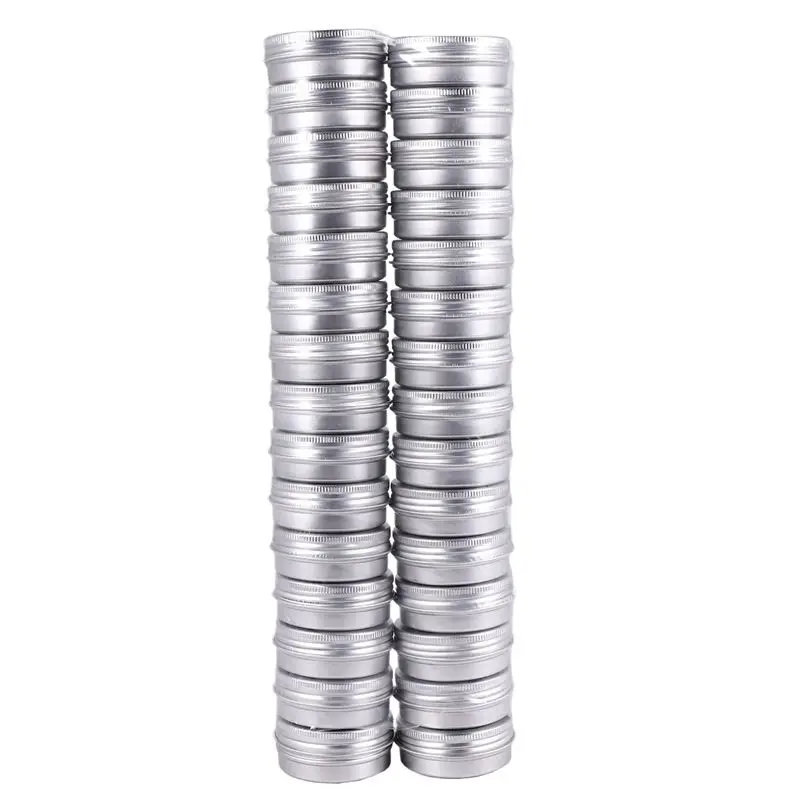 MLGB-30 Pack Screw Top Round Metal Lip Balm Tins Containers Lids (1Oz)