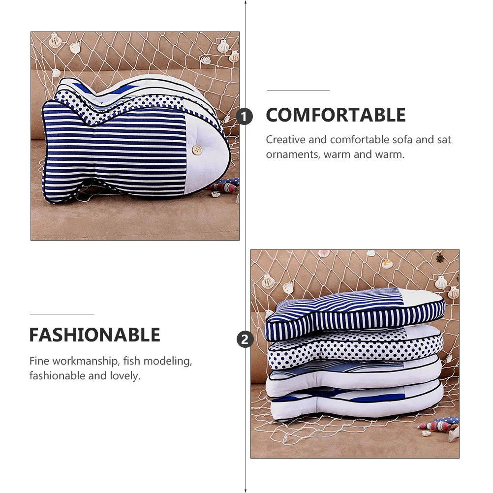 

1Pc Fish Pillow Filled Pp Cotton Cotton Linen Soft Comfortable Sofa Cushion Home Car Office Decor Cartoon Kids Gift