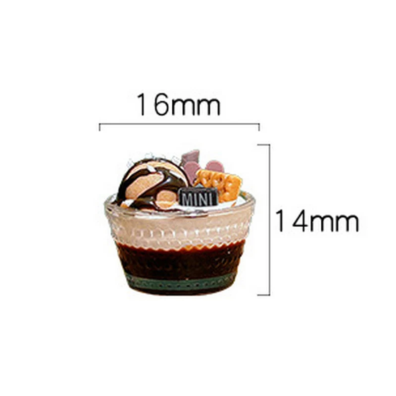 1Pcs Dollhouse Simulation IceCream Dessert Cup Toy Model Dollhouse Miniature Kitchen Food Accessories Dolls House Decoration Toy