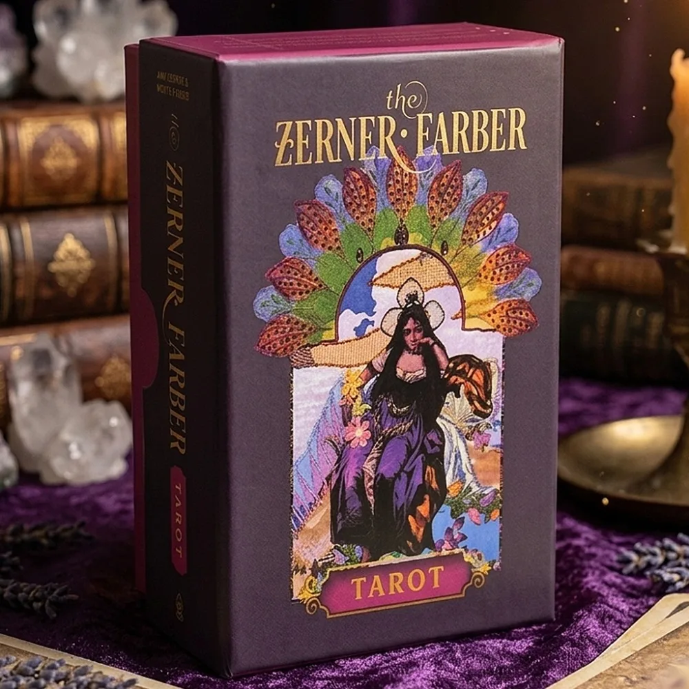 Doppelt geprägtes The Zerner-Farber Tarot-Deck, 78-teiliges Collage-Art-Tarot-Kartenset, spirituelles Wahrsagegerät, 10,5 x 6 cm, in stabiler Box