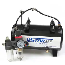 USTAR UA-170204 AIRBRUSH MINI COMPRESSOR 601A Gas Tank With oil-water separator