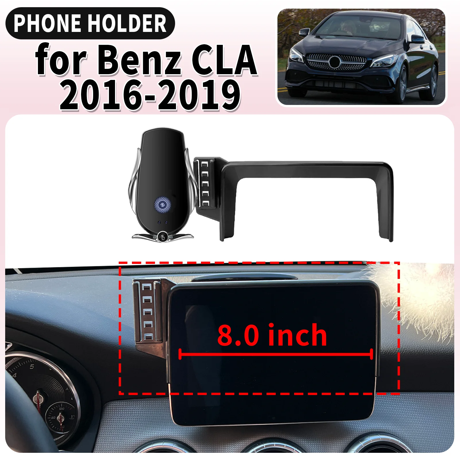 

fit for Mercedes-Benz CLA 2016 2017-2019 C117 (8.0in) Car​​ Screen Base Mount Phone Holder Dedicated Clip-On Navigation Bracket