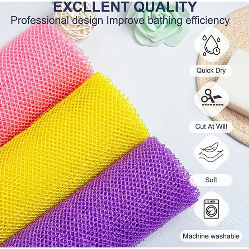 Bath Exfoliating Net Sponge Bath Net Sponge Shower Body Scrubbing Back Scrubbing Skin Smoother Cleaning Tool 30x80cm